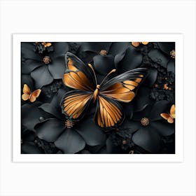 Black Butterfly Art Print