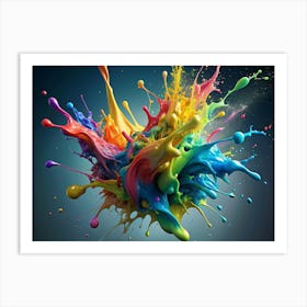 Abstract Colorful Paint Explosion Art Print