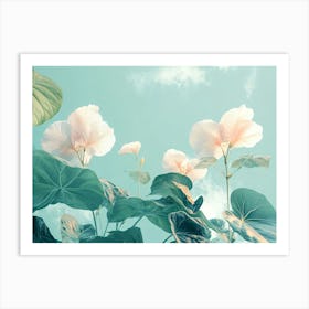 Pink Flowers In The Sky Art Print