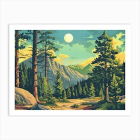 Vintage Retro Woods 1 Art Print