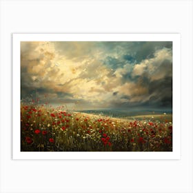 Wildflowers Field Landscape 5 Art Print