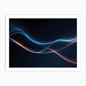 Abstract Image Of Colorful, Glowing Waves On A Black Background, Creating A Dynamic And Energetic Effect 3 Art Print