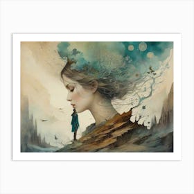 Girl In The Sky Art Print