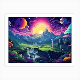 Psychedelic Landscape 3 Art Print