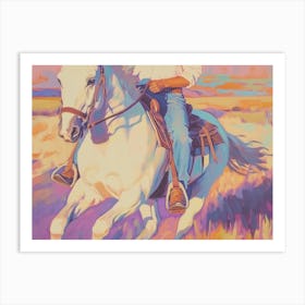 Cowboy On Horseback Art Print