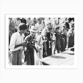 End Of The Pie Eating Contest, Winner Had Hand Raised, 4 H Club Fair, Cimarron, Kansas By Russell Lee Art Print