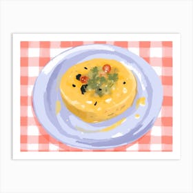A Plate Of Polenta, Top View Food Illustration, Landscape 4 Art Print