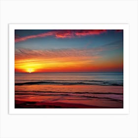 Sunset At The Beach 306 Art Print