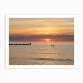 Evening atmosphere on the Baltic Sea beach Art Print