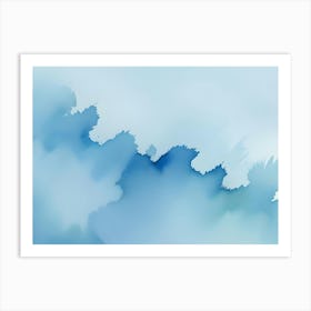 Abstract Blue Watercolor Splashes 1 Art Print