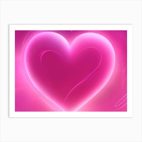 A Glowing Pink Heart Vibrant Horizontal Composition 65 Art Print