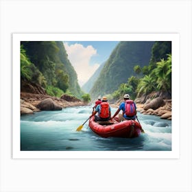 Rafting In The Jungle Art Print