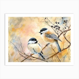 Chickadees 4 Art Print