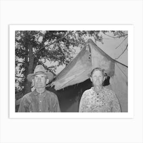 Old Couple Who Have Moved Into Tent Home Near Sallisaw, Oklahoma, In Order To Save Rent And Cost Of Wood In Town Art Print