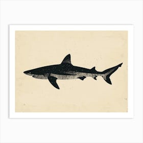 Zebra Shark Silhouette 2 Art Print