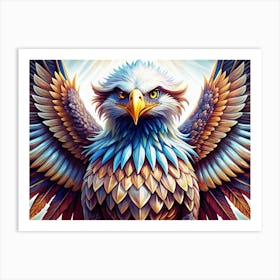 Majestic Colorful Eagle With Spread Wings Art Print