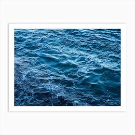Dark blue sea water with a wavy surface Art Print