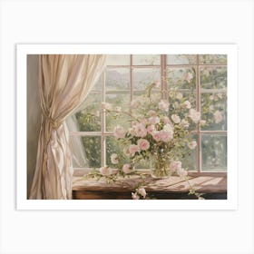 Roses By The Window Art Print