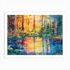 Sunset In The Forest 1 Art Print