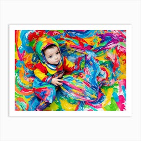 Colourful Baby Painting Art Print