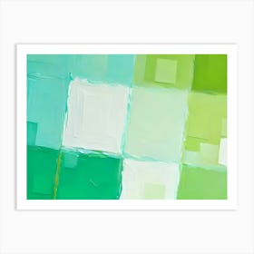 Popping Blue Green Squares 2 Art Print