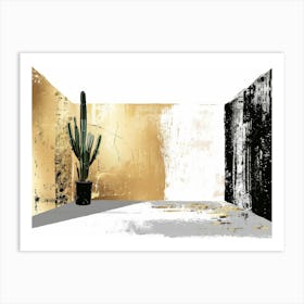 Gold And Black Abstract Painting 65 Art Print