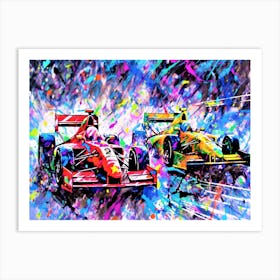 Race Cars On Track - Two Racing Cars On The Track Art Print