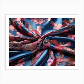 Floral Silk Fabric Art Print