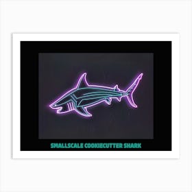 Neon Purple Smallscale Cookiecutter Shark 1 Poster Art Print