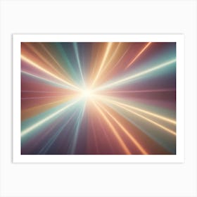 A Radial Abstract Image With Bright, Colorful Lines Radiating Outwards From A Central Point Art Print