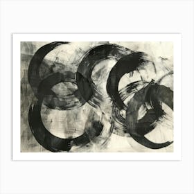 Black And White Circles 2 Art Print