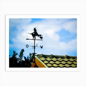 Black Weathervane In The Form Of A Witch Art Print