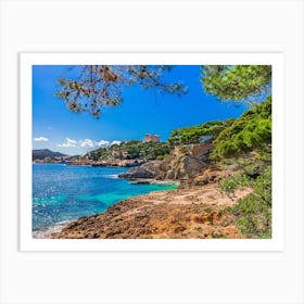 Beautiful coast view of Cala Ratjada on Mallorca island, Spain, Cala Gat, Mediterranean Sea Art Print