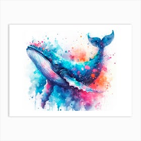 Whale Watercolor Painting Art Print