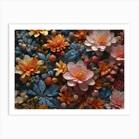 Abstract Flowers Art Print