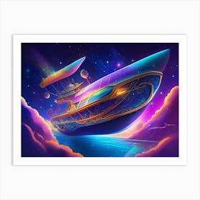 Boat In The Sky Art Print