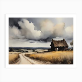 Cloud Oil Painting Farmhouse Nursery French Countryside (11) Art Print
