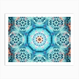 Blue Star Abstract Pattern 1 Art Print