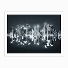 Cityscape At Night 1 Art Print