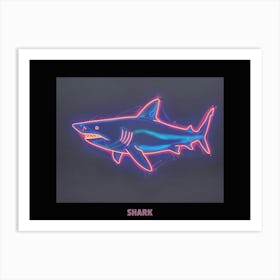 Neon Pink Sign Inspired Shark Poster 6 Art Print