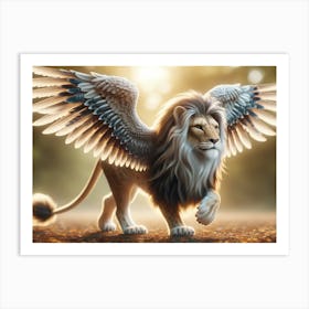 Winged King Lion Fantasy Art Print