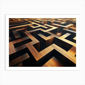 3d Rendering Of A Futuristic Maze 1 Art Print