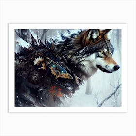 Wolf In The Woods 31 Art Print