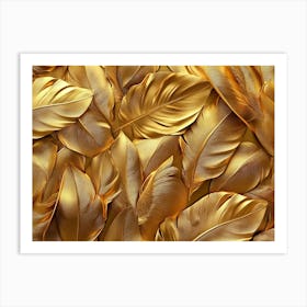 Gold Feathers Art Print