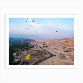 Hot air balloons above Luxor, Egypt 2 Art Print