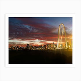 Sunset Over Dallas Texas Art Print