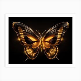 Golden Butterfly 80 Art Print