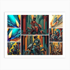 Abstract Motorcycles Art Print