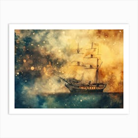 Sailing Ship In The Ocean 1 Art Print