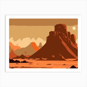 Canyon Travel Landscape Nature Mountain Tourism Mars Planet Desert Art Print